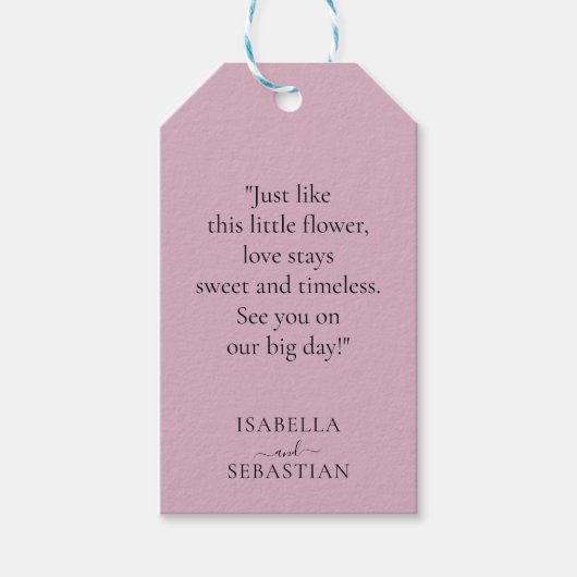 Trouw Blush Roze Lavendel Touch Cadeaulabel (Voorkant)