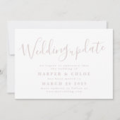 Trouw Blush Roze Wijziging van datum uitstel Save The Date (Voorkant)