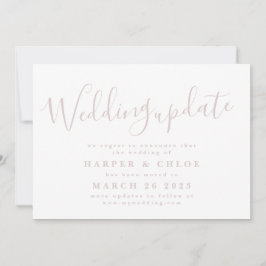 Trouw Blush Roze Wijziging van datum uitstel Save The Date