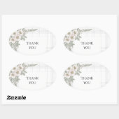 Trouw 'Blush White Rose Tartan' Dank Je Sticker (Vel)