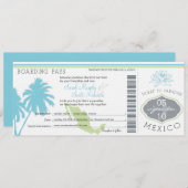 Trouw-boardingpass naar Mexico Kaart (Voorkant / Achterkant)