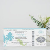 Trouw-boardingpass naar Mexico Kaart (Staand voorkant)