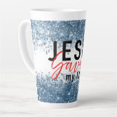 Trouw brouwsel: Jezus redde mijn leven Latte Mok (Linkerhoek)