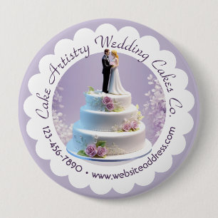 Trouw Bruid & Bruidegom Cake Bakkerij Bedrijf Ronde Button 4,0 Cm