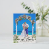 Trouw Bruid Bruidegom Foto Liefde en Dank Briefkaart (Staand voorkant)