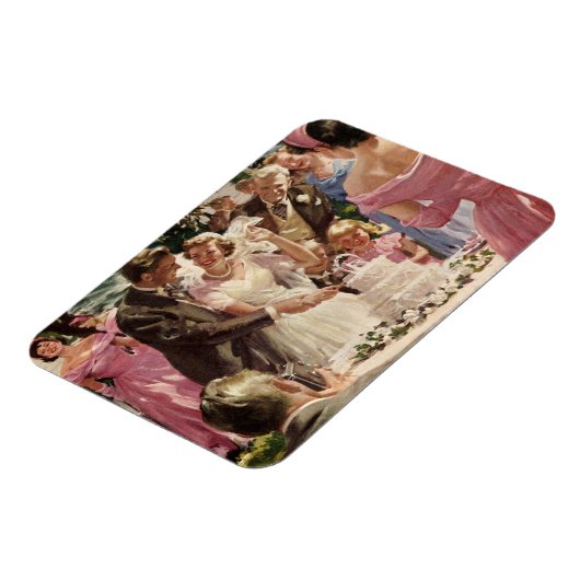 Trouw Bruid Bruidegom Jonggehuwden Snijden de Taar Magneet (Linkerzijde)