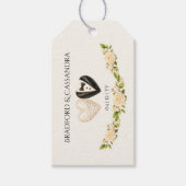 Trouw Bruid Bruidegom namen en datum hart bloemstu Cadeaulabel (Voorkant)