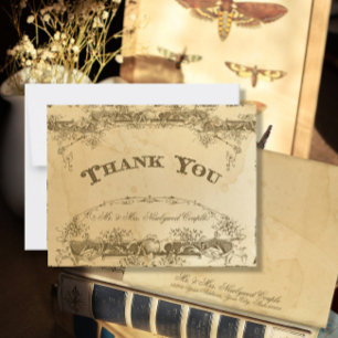 Trouw Bruid Dank Je Stationery Vintage Thee Kaart