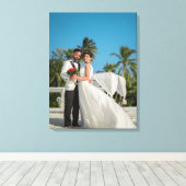 Trouw bruid en bruidegom foto met details canvas afdruk (Insitu (Houten vloer))