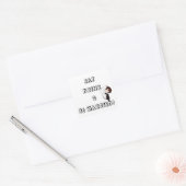 Trouw Bruid en Bruidegom Humor Vierkante Sticker (Envelop)