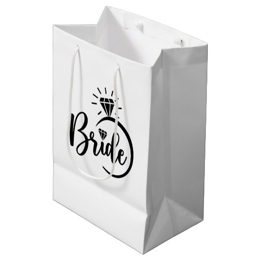 Trouw Bruid Geschenk Tas Medium Cadeauzakje (Voorkant Gekanteld)