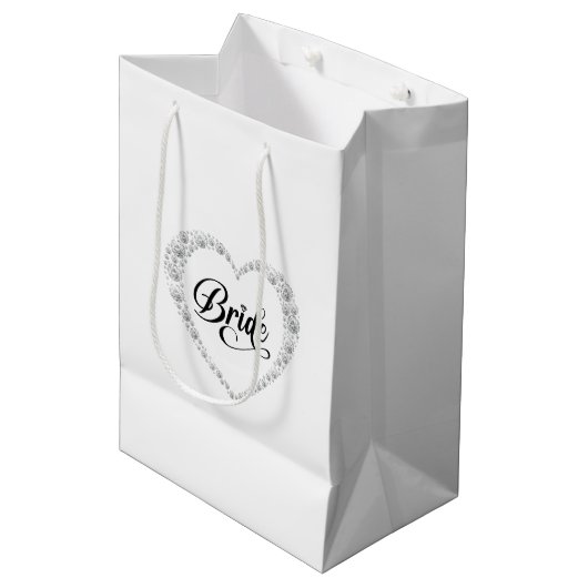 Trouw Bruid Geschenk Tas Medium Cadeauzakje (Voorkant Gekanteld)