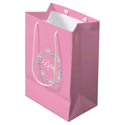 Trouw Bruid Geschenk Tas Medium Cadeauzakje (Voorkant Gekanteld)