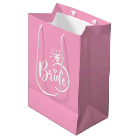 Trouw Bruid Geschenk Tas Medium Cadeauzakje (Voorkant Gekanteld)