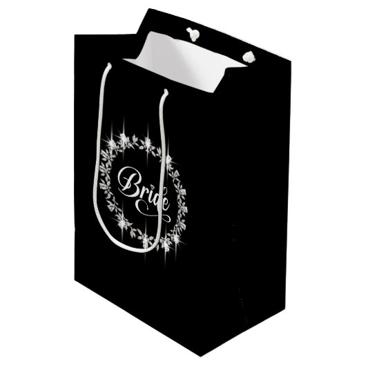 Trouw Bruid Geschenk Tas Medium Cadeauzakje (Voorkant Gekanteld)