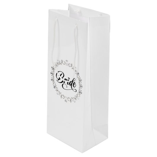 Trouw Bruid Geschenk Tas Wijn Cadeautas (Voorkant Gekanteld)
