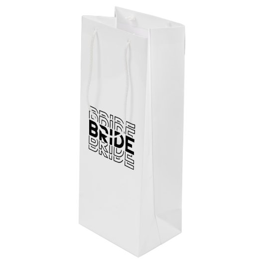 Trouw Bruid Geschenk Tas Wijn Cadeautas (Voorkant Gekanteld)