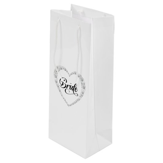 Trouw Bruid Geschenk Tas Wijn Cadeautas (Voorkant Gekanteld)