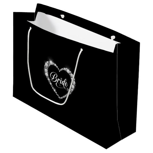 Trouw Bruid Geschenktas Groot Cadeauzakje (Voorkant Gekanteld)