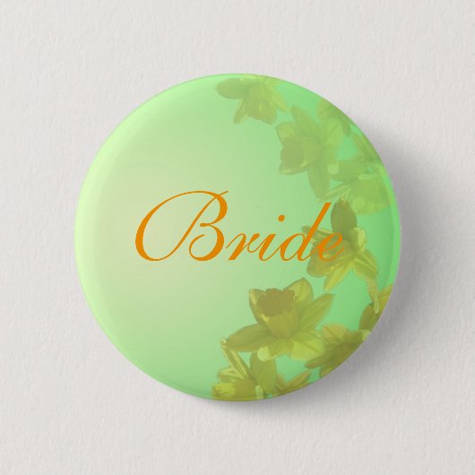 trouw bruid knop, gele tulp bloemen ronde button 5,7 cm (Voorkant)