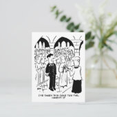 Trouw - Bruidegom Grap Cartoon Briefkaart (Staand voorkant)