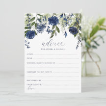 Trouw Bruidsadvieskaarten Navyblauw Wilde Bloem