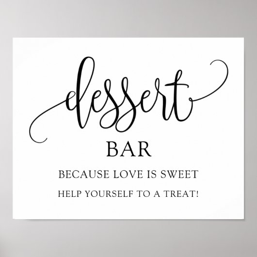 Trouw/ Bruidsfeest Dessertbord bord Poster (Voorkant)