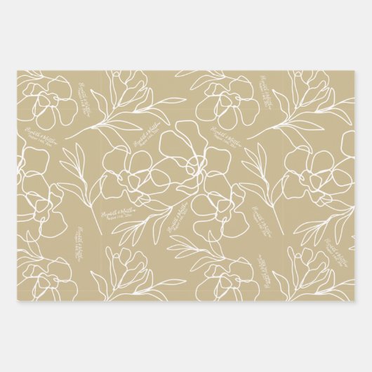 Trouw-, Bruidsfeest Inpakpapier Set (Voorkant 3)