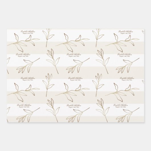 Trouw-, Bruidsfeest Inpakpapier Set (Voorkant 2)