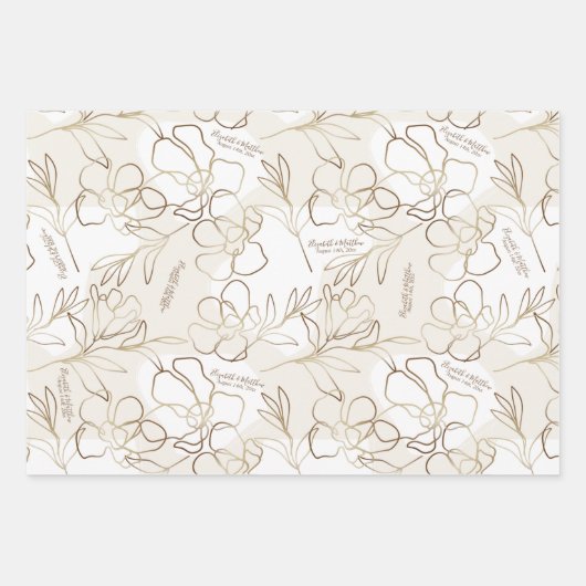 Trouw-, Bruidsfeest Inpakpapier Set (Voorkant)