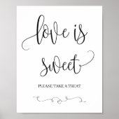 Trouw / Bruidsfeest Liefde is Zoet Bord  Poster (Voorkant)