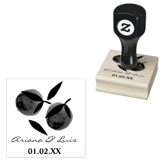 Trouw Bruidsfeest Sinaas Oranje Handgetekend Rubberstempel (Gestempeld)