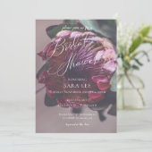 Trouw Bruidsfeest Uitnodiging Protea Paars (Staand voorkant)