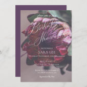 Trouw Bruidsfeest Uitnodiging Protea Paars (Voorkant / Achterkant)