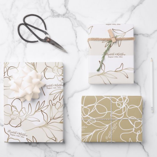 Trouw-, Bruidsjurk Inpakpapier Set Vel (Voorkant)