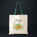 Trouw bruidsmeisje met zonnebloemen persoonlijk tote bag<br><div class="desc">Tassen voor bruidsmeisjes met zonnebloemen opdruk. 
(1) Voor verdere aanpassing,  klik op de link "verder aanpassen" en gebruik onze ontwerp tool om deze sjabloon aan te passen.
(2) Als je hulp nodig hebt of overeenkomende artikelen wilt,  neem dan contact met me op.</div>