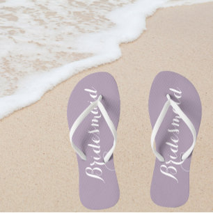 Trouw bruidsmeisje trendy mauve teenslippers