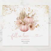 Trouw Bruiloft Boho Bloemen Pompoen Sparkling Wijnetiket (Enkel label)