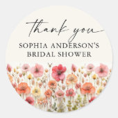 Trouw Bruiloft Bruidsshower Ronde Favor Stickers (Voorkant)