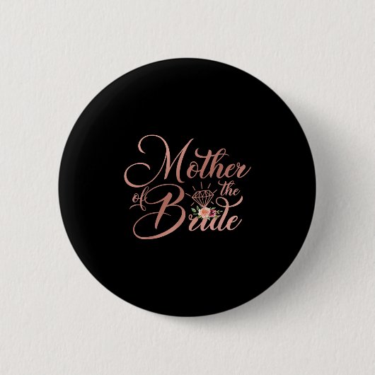 Trouw Bruiloft Cadeau Moeder van de Bruid Ronde Button 5,7 Cm (Voorkant)