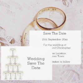 Trouw Bruiloft Champagne Glazen Ontwerp Save The Date