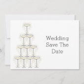 Trouw Bruiloft Champagne Glazen Ontwerp Save The Date (Voorkant)