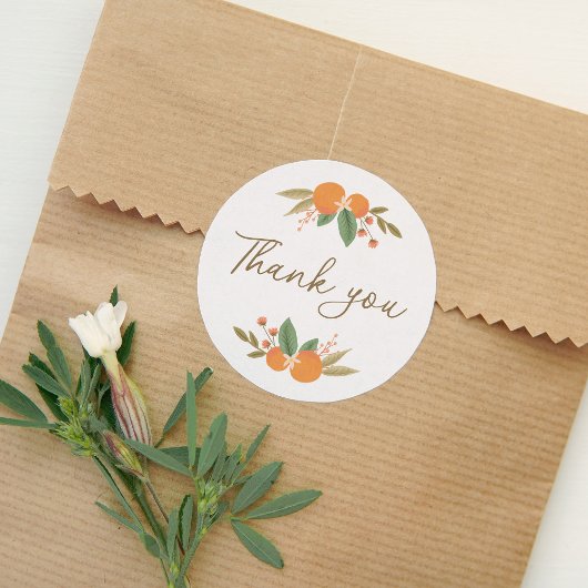 Trouw Bruiloft Citrus Bruilofts Shower Bedankt Ronde Sticker