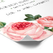 Trouw Bruiloft Datum Nacht Pot Bord Blushing Roze Poster (Hoek)