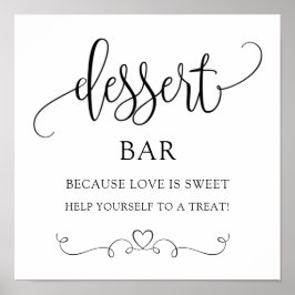 Trouw/ Bruiloft Dessert Bord Poster