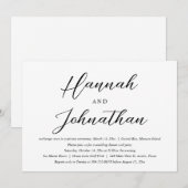 Trouw Bruiloft Feest en Diner  Kaart (Voorkant / Achterkant)