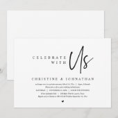 Trouw Bruiloft Feest, Vier met ons uitnodiging (Voorkant / Achterkant)