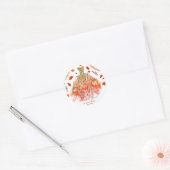 Trouw Bruiloft Jurk & Herfstbladeren Ronde Sticker (Envelop)