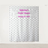 Trouw Bruiloft Monogram Naam Stippen Marmer Cool Wandkleed (Voorkant)