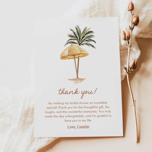 Trouw Bruiloft op het Strand Bedankkaart